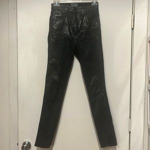 Agolde pleather black high waist skinny pants 25